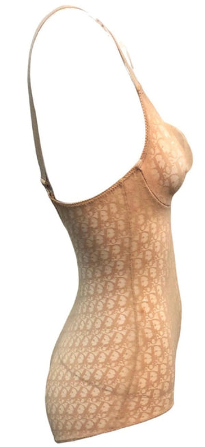 Dior Y2K Lingerie Nude Mesh Logo Underwire Bodysuit New/Old SIDE 2 of 5