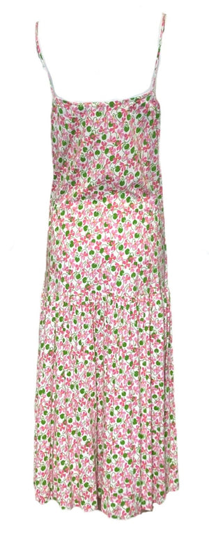 Diane von Furstenberg  Unlabeled 70s Pink Floral Cotton Summer Dress with Wrap BACK 3 of 6