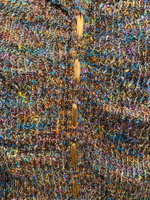 Krizia 80s Rainbow Metallic Space Dye Ribbon Sweater, detail