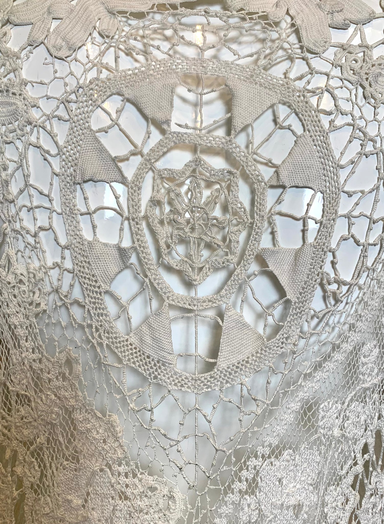 Edwardian Irish Crochet Open Front Coat, detail