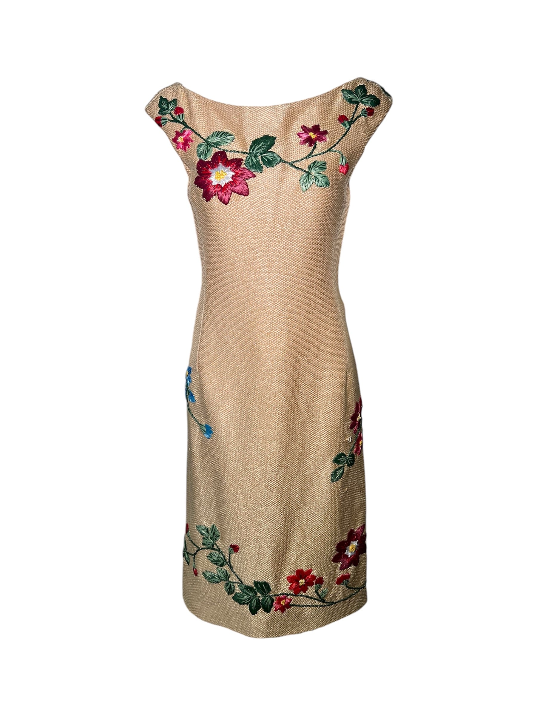 Moschino Woven Raffia w/Raffia Floral Embroidery Cocktail Dress – THE WAY WE WORE Moschino Woven Raffia w/Raffia Floral Embroidery Cocktail Dress – THE WAY WE WORE