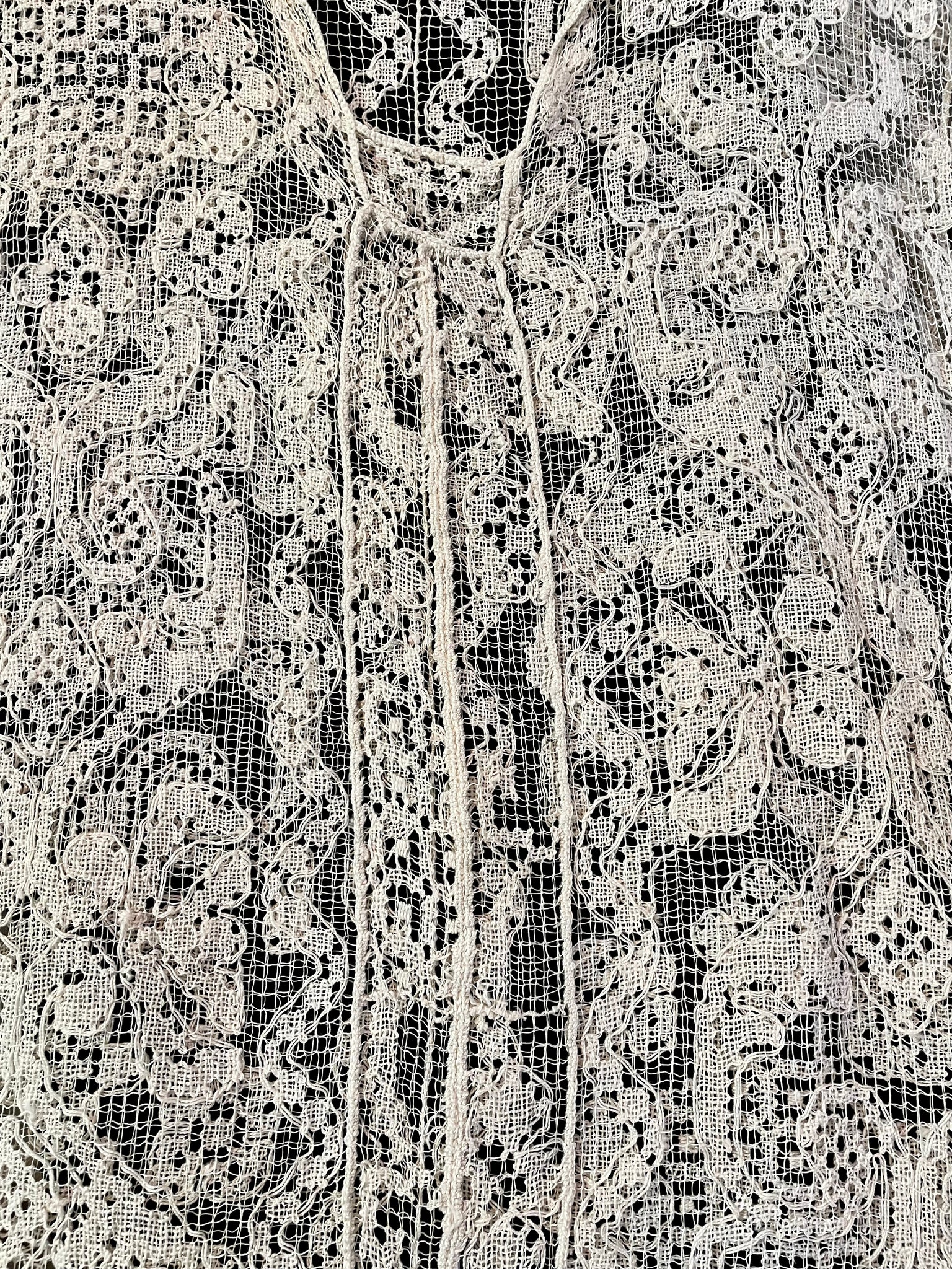 1920's Handmade Fillet Lace Day Dress