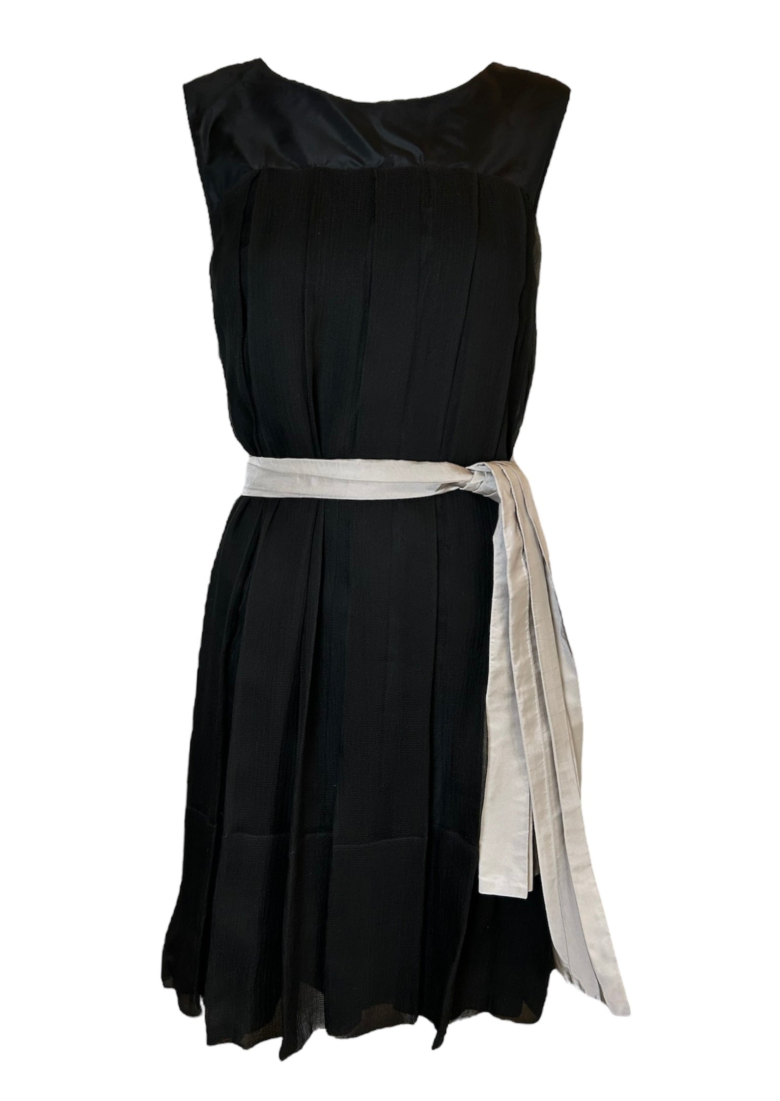 Chlo 2000s Silk Chiffon Cocktail Pleated Dress with Sash Chlo 2000s Silk Chiffon Cocktail Pleated Dress with Sash