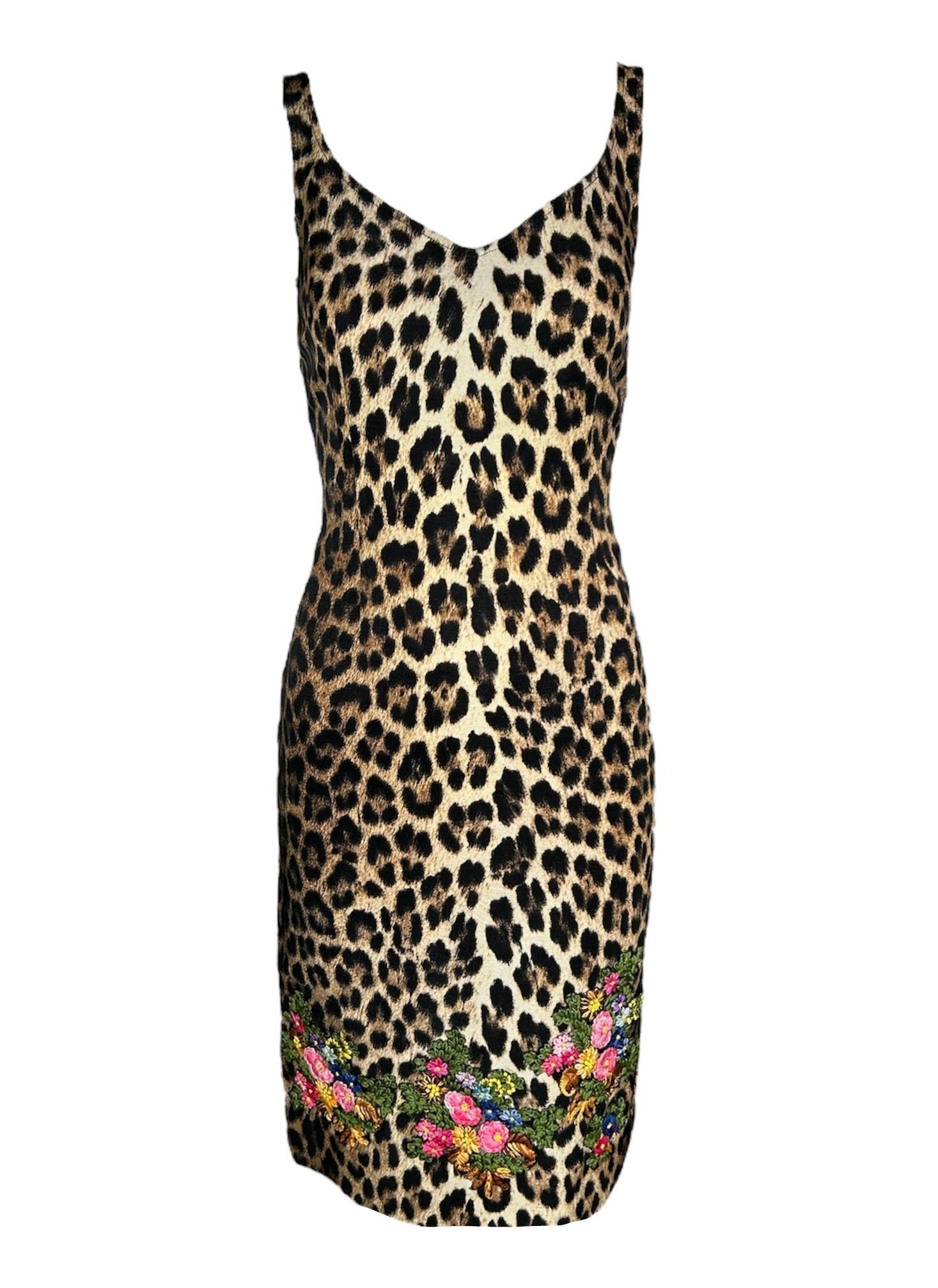 Moschino Cheap & Chic Leopard Print Dress with Embroidered Florals THE WAY WE WORE Moschino Cheap & Chic Leopard Print Dress with Embroidered Florals THE WAY WE WORE
