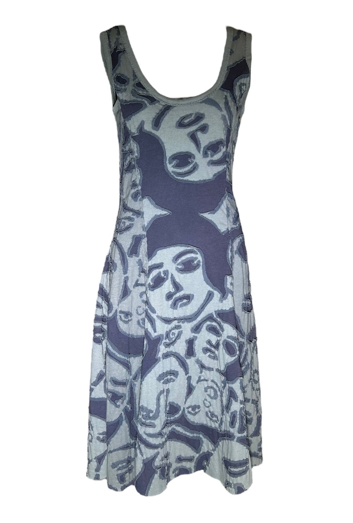 Project Alabama 2000s Incredible Hand Crafted Faces Dress, Rare Project Alabama 2000s Incredible Hand Crafted Faces Dress, Rare