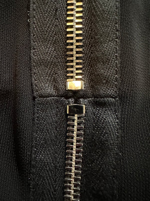  Jean Paul Gaultier  2000s Black and Silver Zipper Jersey Gown ZIPPER DETAIL 6 of 9