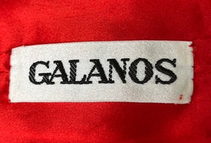 Galanos Multicolor 1990s Red Silk Jacquard Gown LABEL 5 of 5