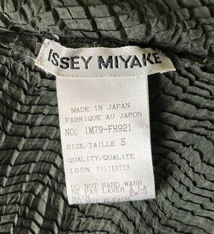 Issey Miyake Olive Green Pleated Maxi Dress LABEL 5 of 5