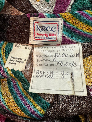 70s Lurex Glam Rainbow Dress & Jacket Ensemble LABEL 7 of 7 RBCC 7