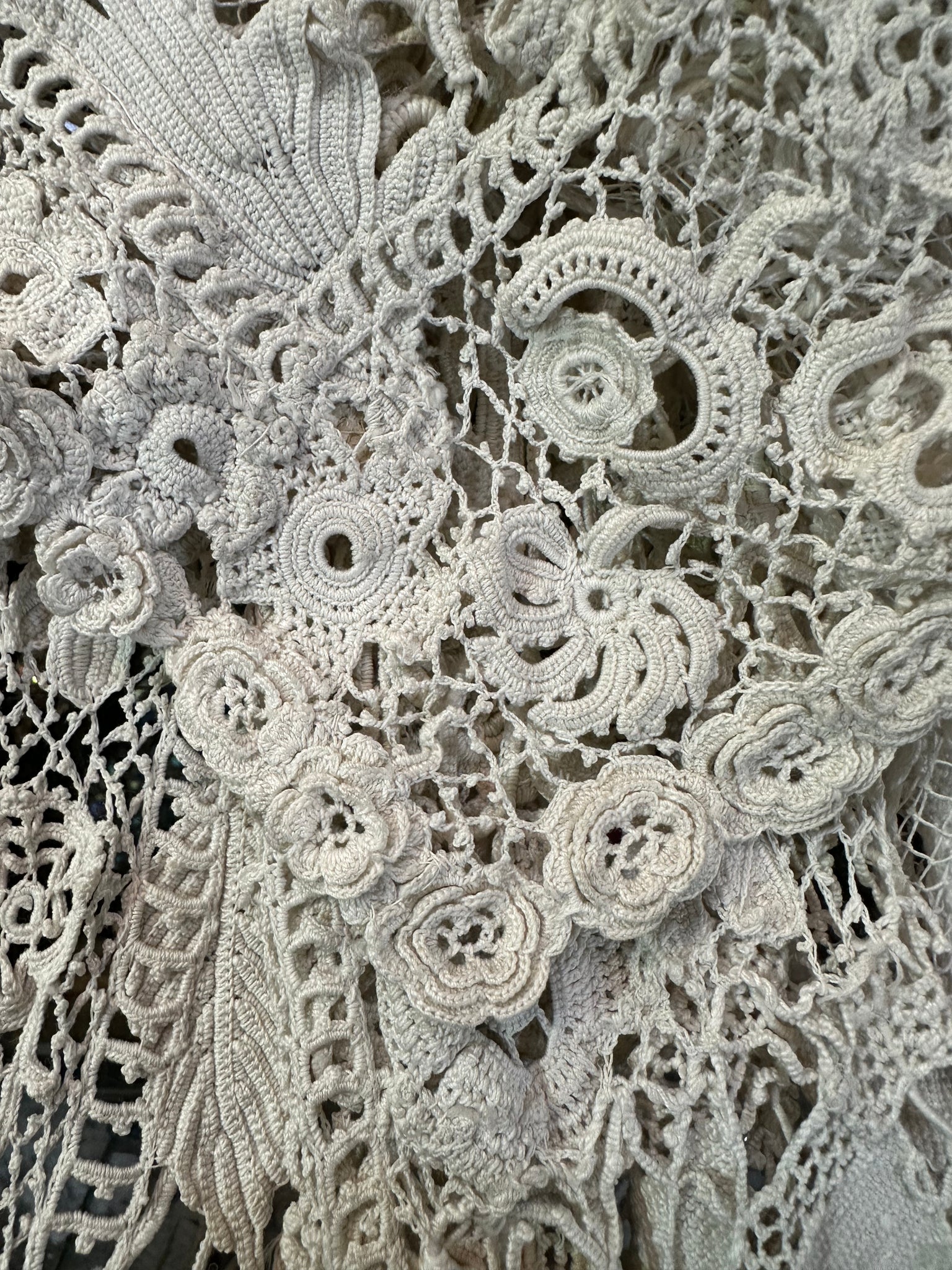 Edwardian Irish Crochet Open Front Coat, detail 3