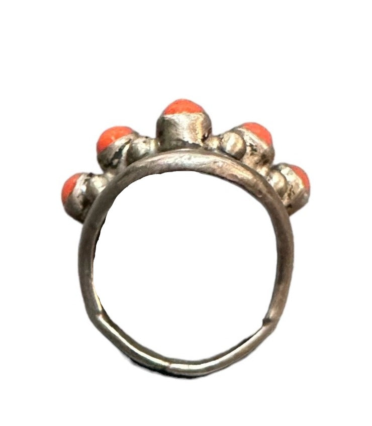  Latter 20th Century Coral Cluster Silver Ring TOP 2 of 4