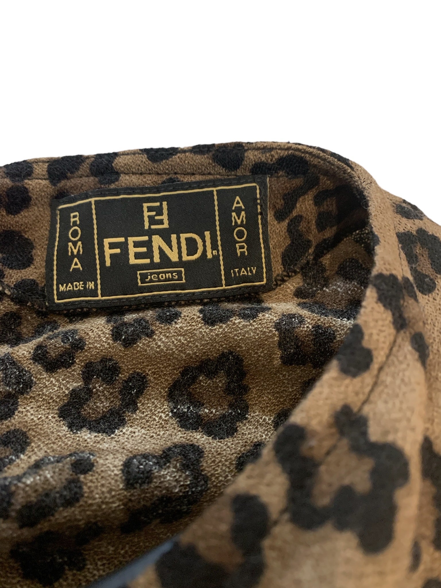 Fendi 90s Leopard Print Body on Dress LABEL 5 of 5