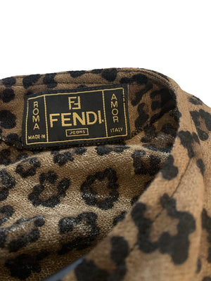 Fendi 90s Leopard Print Body on Dress LABEL 5 of 5