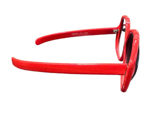 Alfa 70s Red Oversize Sunglasses SIDE 2 of 6