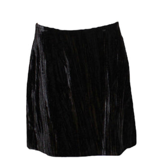  Dolce and Gabbana 90s Black Velvet Skirt Suit With Faux Fur Collar SKIRT 4 of 6