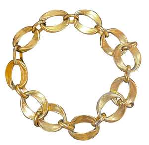  Chanel 80s Oversize Gold Tone Link Choker Necklace FRONT 1 of 4