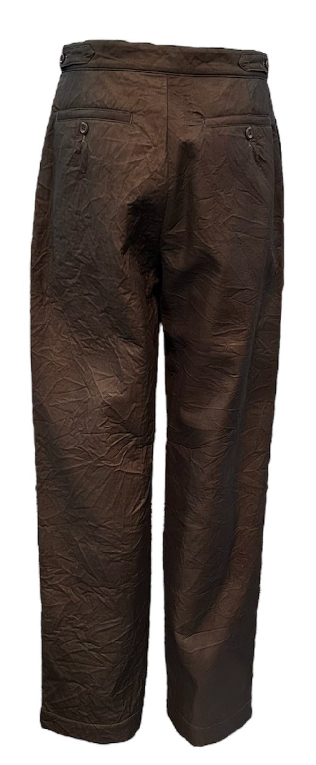  Issey Miyake 90s Iridescent Brown Oversized Obi Waist Pantsuit PANTS REAR 10 of 11