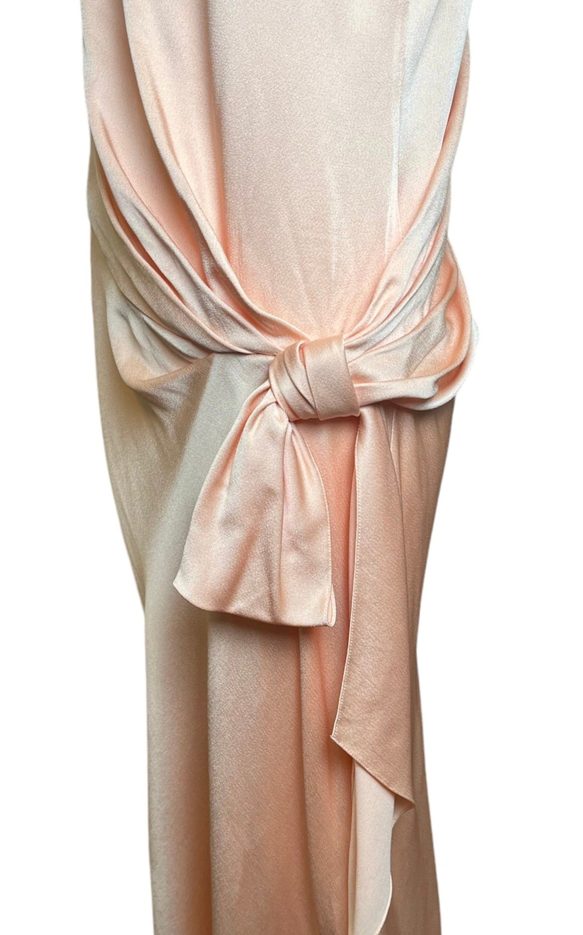  John Galliano 2000s Peachy Pink 1930s Inspired  Bias Cut Gown HIP DETAIL 4 of 5
