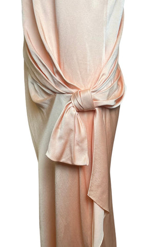 John Galliano 2000s Peachy Pink 1930s Inspired  Bias Cut Gown HIP DETAIL 4 of 5