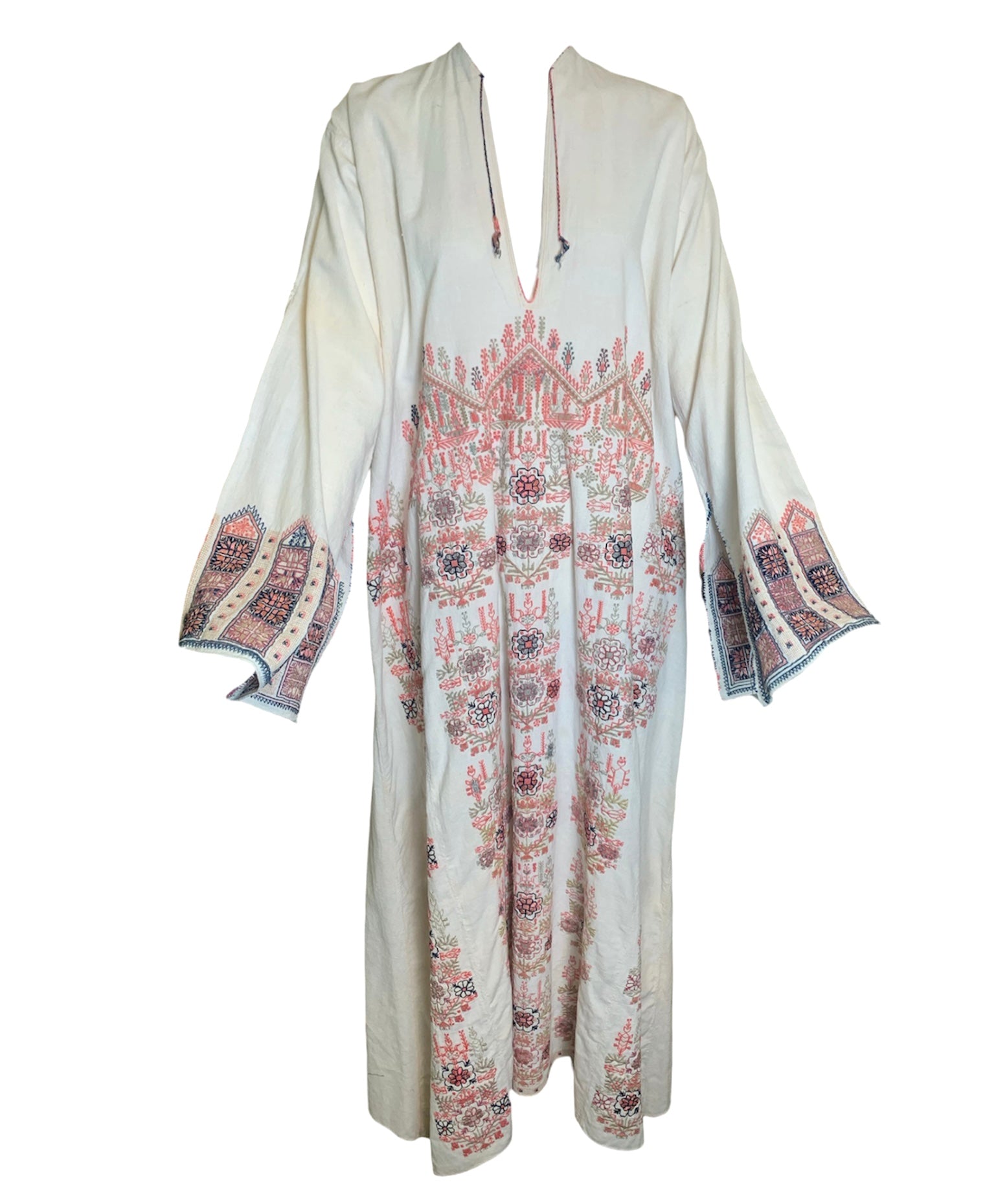 Traditional Greek Island Early 20th Century Hand Embroidered Full Length Tunic Traditional Greek Island Early 20th Century Hand Embroidered Full Length Tunic