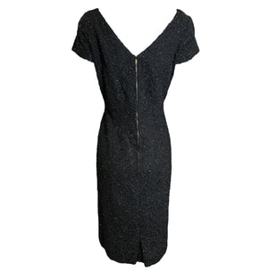 Mingolini Guggenheim Late 50s/Early 60s Black Beaded Dress on Lace BACK 3 of 5