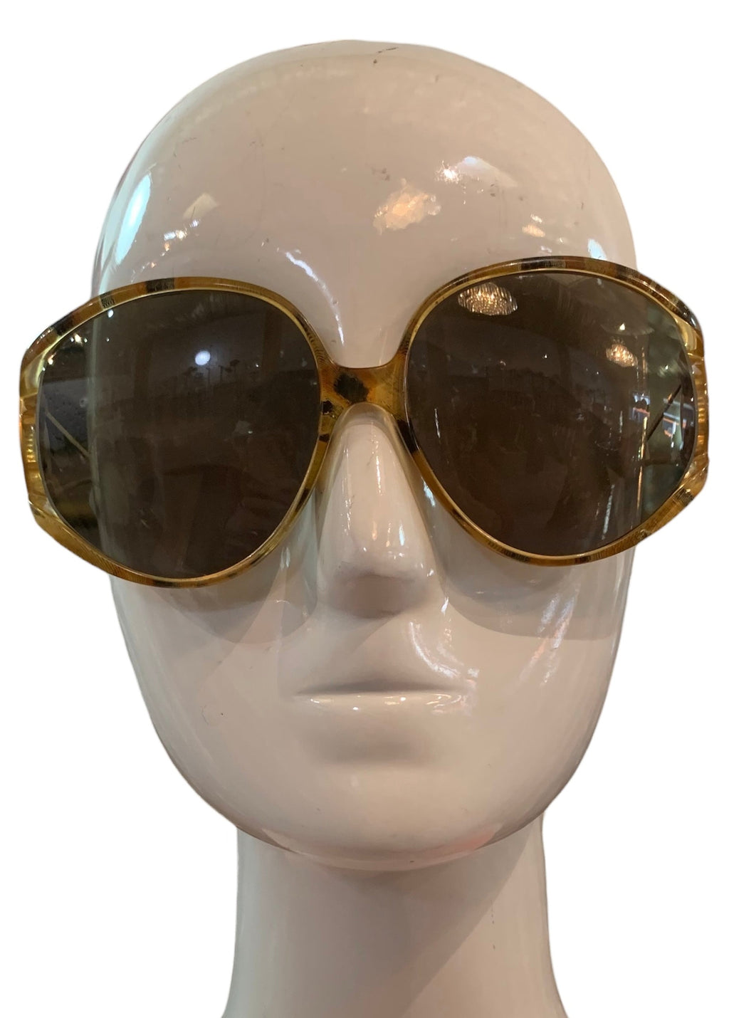 Christian Dior 80s 2757 50 Leopard Oversized Sunglasses FRONT 1 of 7