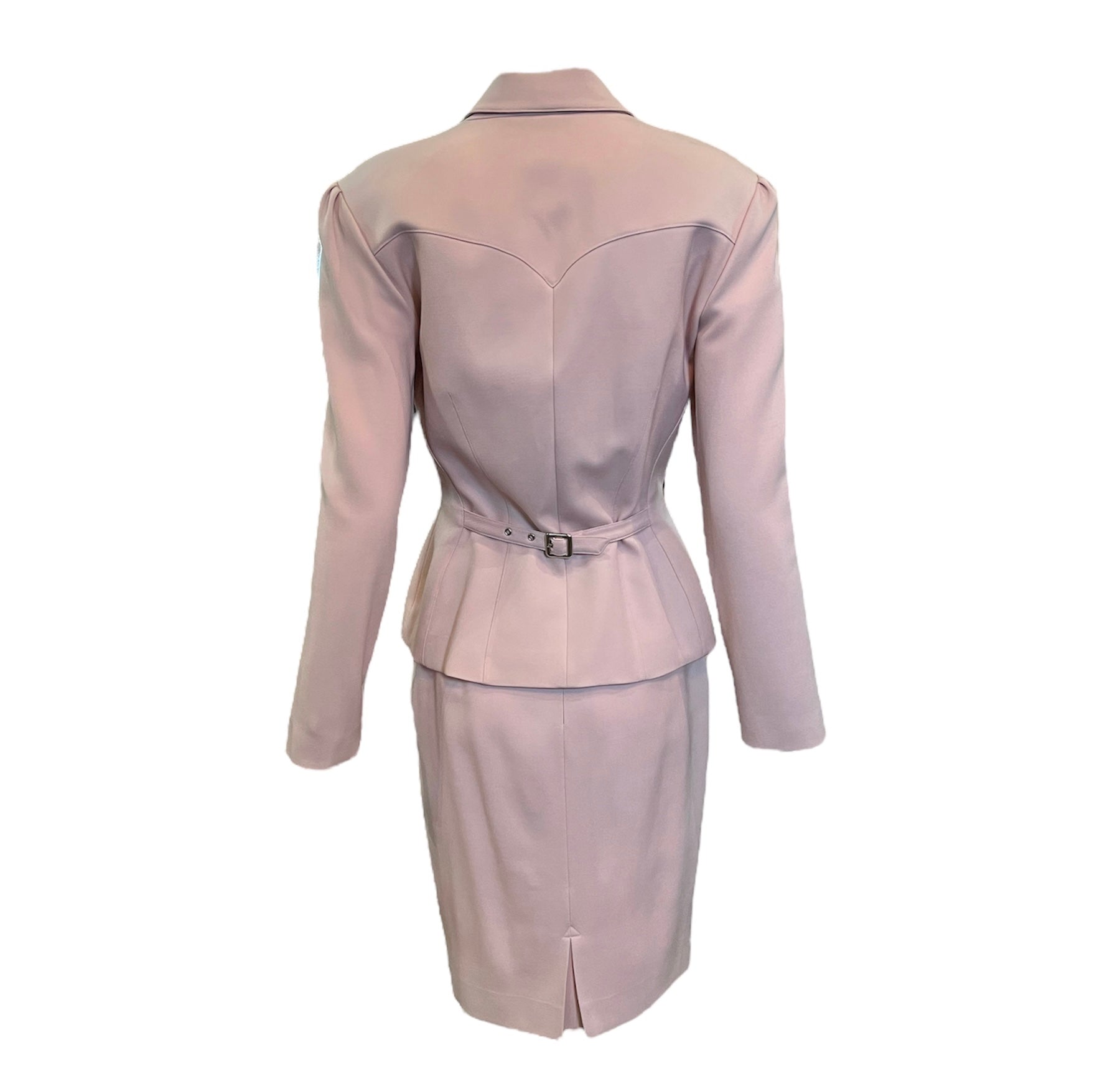 Thierry Mugler 90s Dusty Pink Skirt Suit BACK  3 of 8