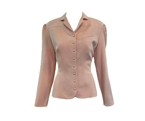 Thierry Mugler 90s Dusty Pink Skirt Suit JACKET FRONT4 of 8