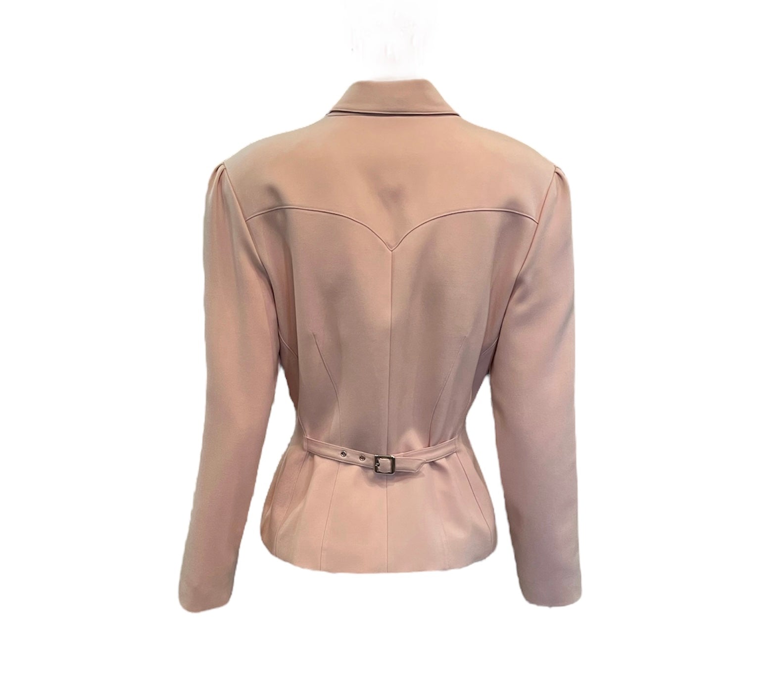 Thierry Mugler 90s Dusty Pink Skirt Suit JACKET BACK 5 of 8