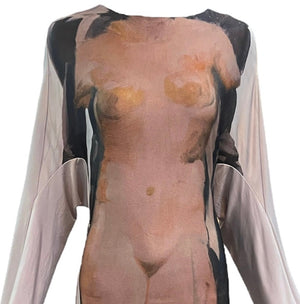 Ann Demeulemeester Nude Sculpture Silhouette Sheath Dress DETAIL 4 of 5
