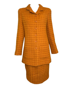 +++++. HOLD FOR KIM Chanel Burnt Orange Tweed Wool Skirt Suit