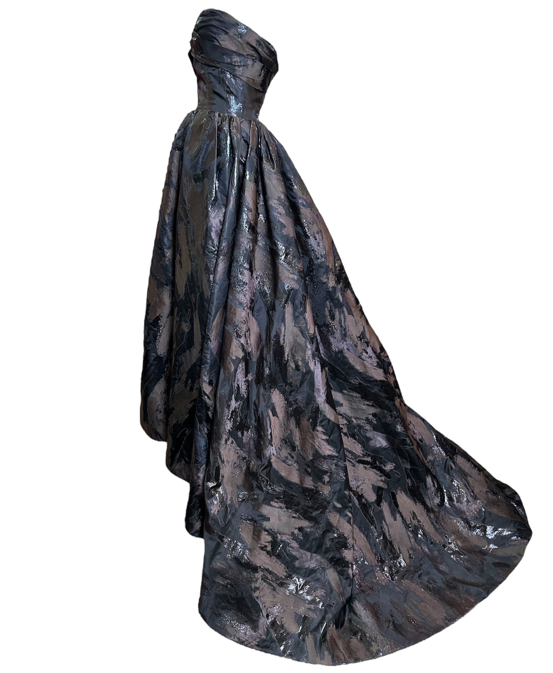 Oscar de la Renta F/W 2009 Black "Paint Strokes" Black Ball Gown Oscar de la Renta F/W 2009 Black "Paint Strokes" Black Ball Gown