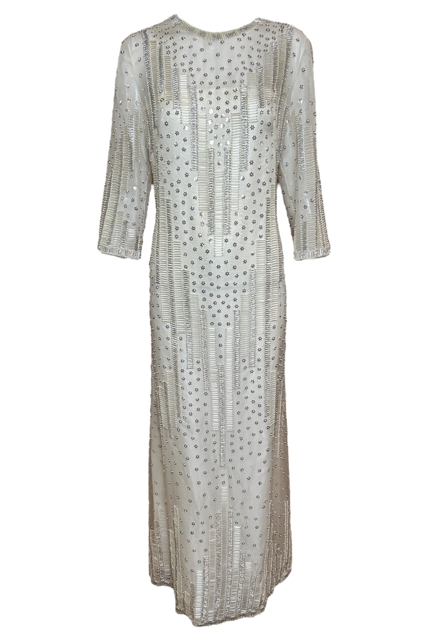 Dynasty 1960's Regency Silk Beaded Kaftan Gown Dynasty 1960's Regency Silk Beaded Kaftan Gown