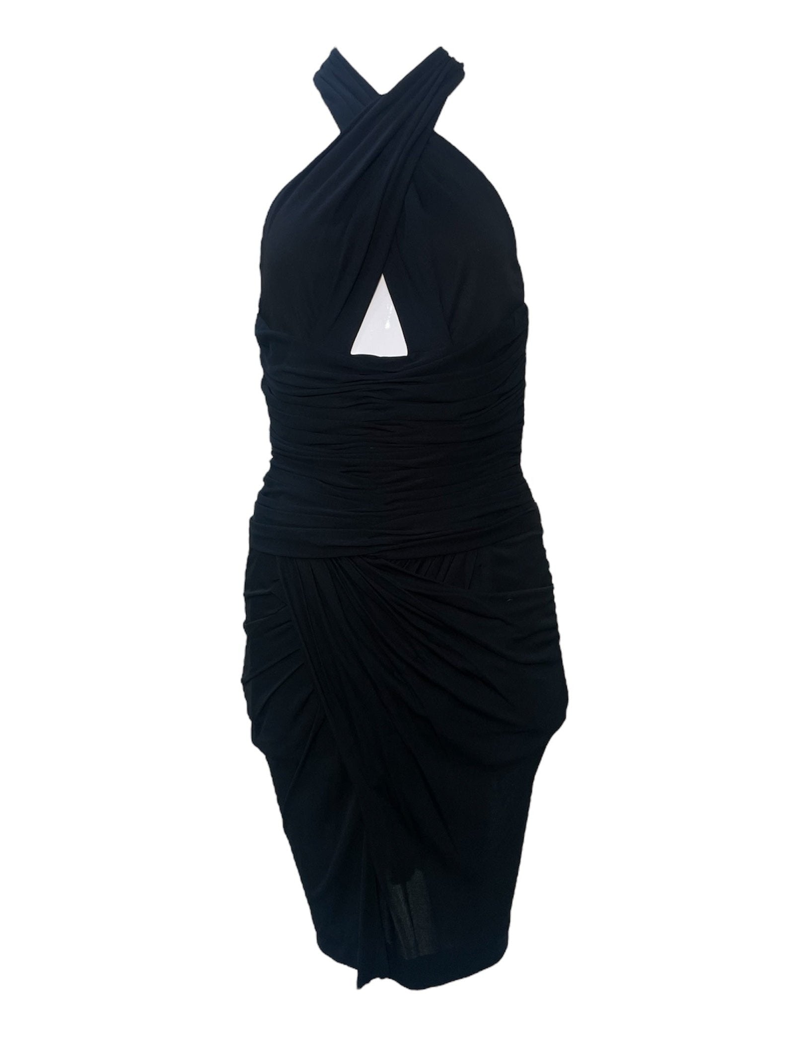 Vicky Tiel 80s Black Jersey Halter Neck Bodycon Cocktail Dress Vicky Tiel 80s Black Jersey Halter Neck Bodycon Cocktail Dress