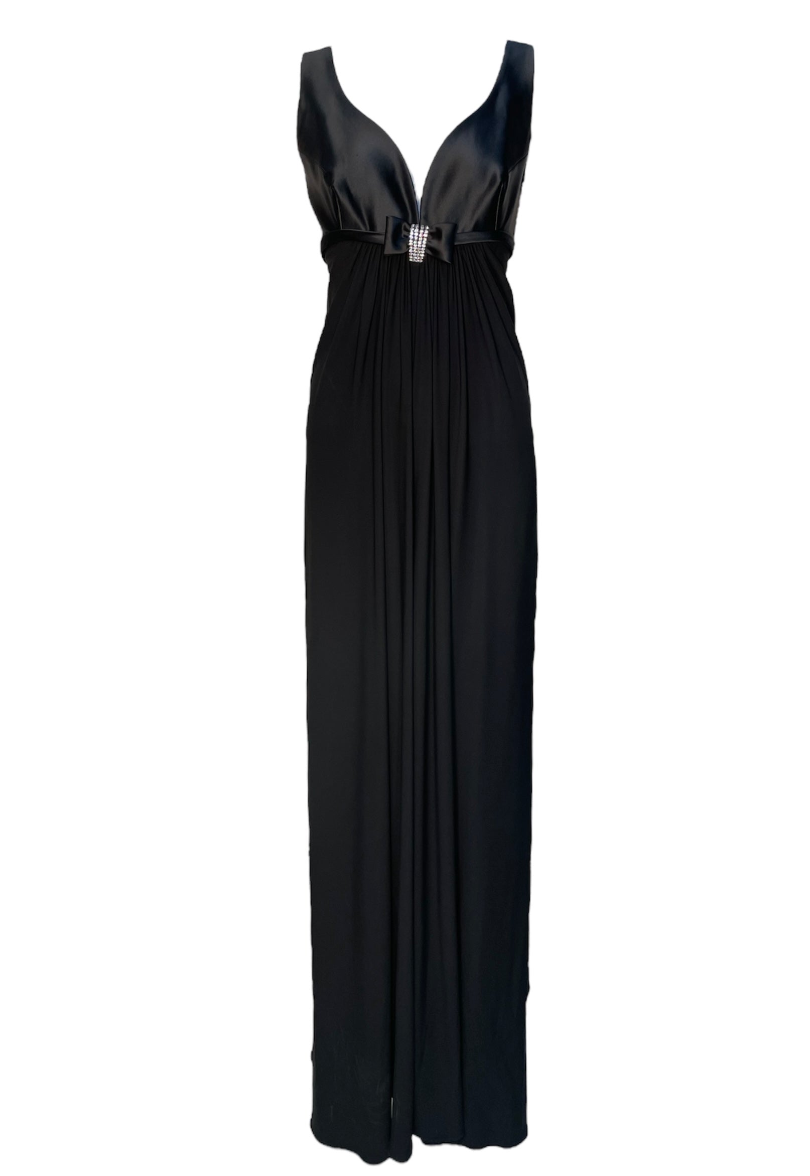 Marc Bouwer 2000's Old Hollywood Glam Black Evening Gown Marc Bouwer 2000's Old Hollywood Glam Black Evening Gown