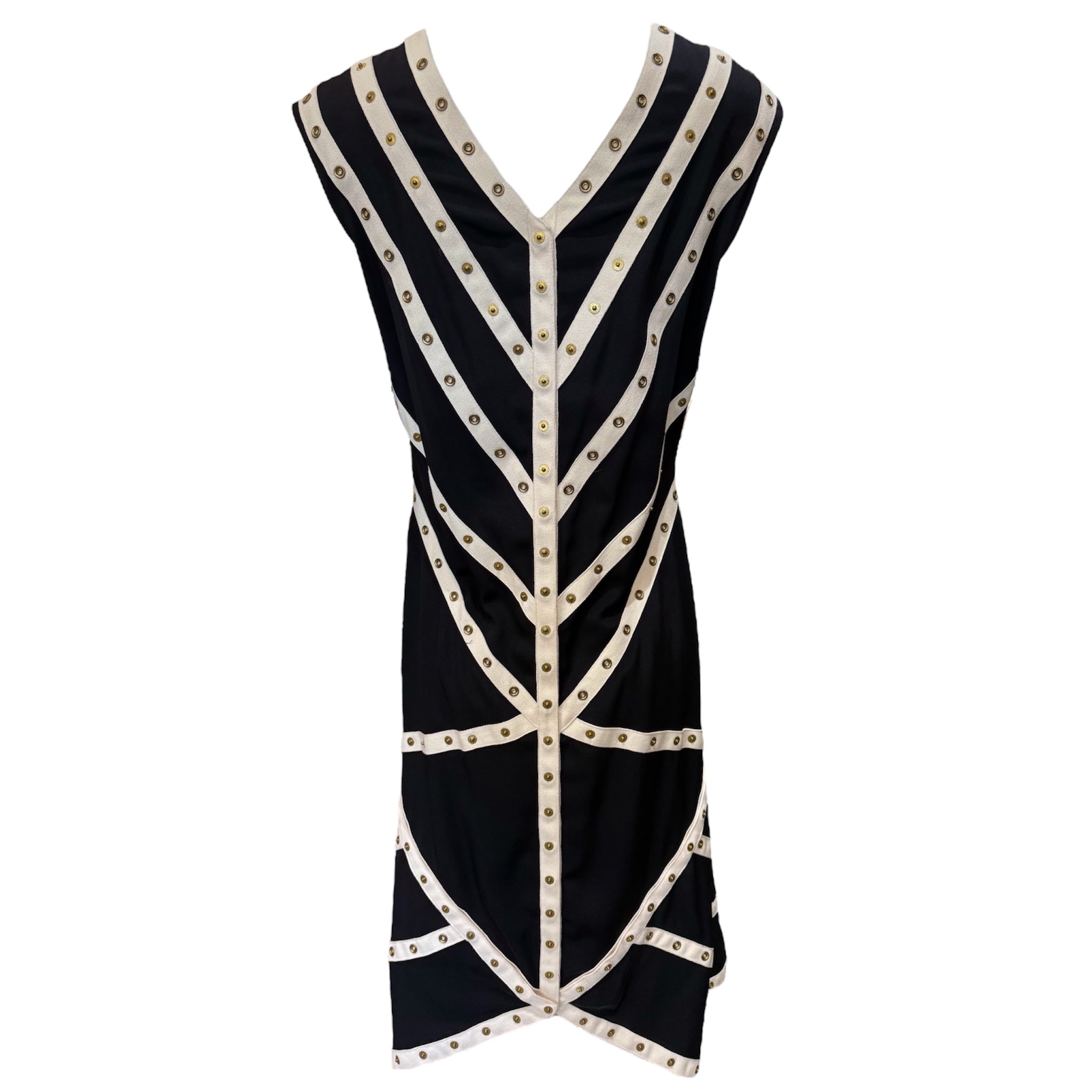 Zac Posen 2000's Black and White Transformable Silk Snap Dress Zac Posen 2000's Black and White Transformable Silk Snap Dress
