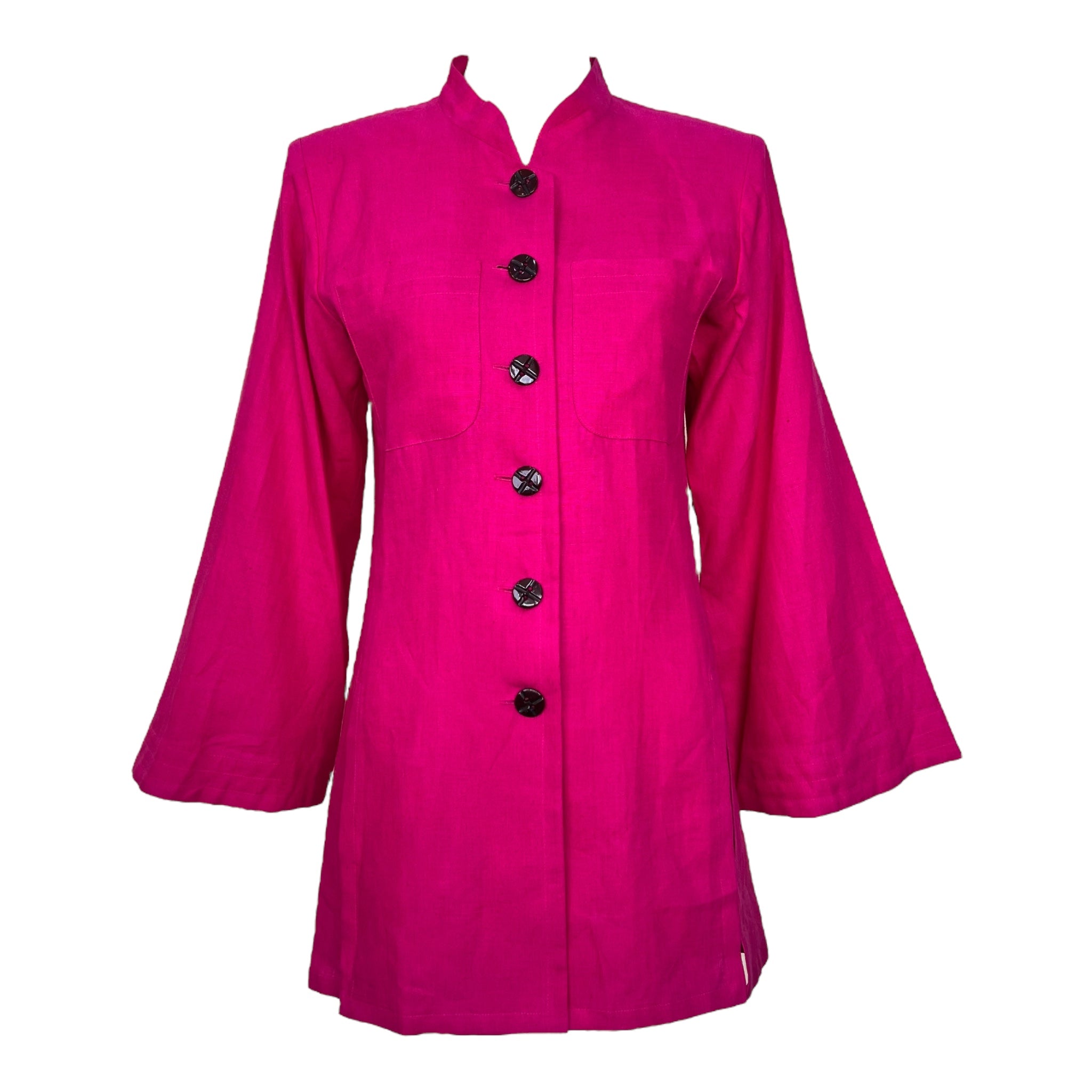 Yves Saint Laurent Rive Gauche  1990's Hot Pink Linen Jacket