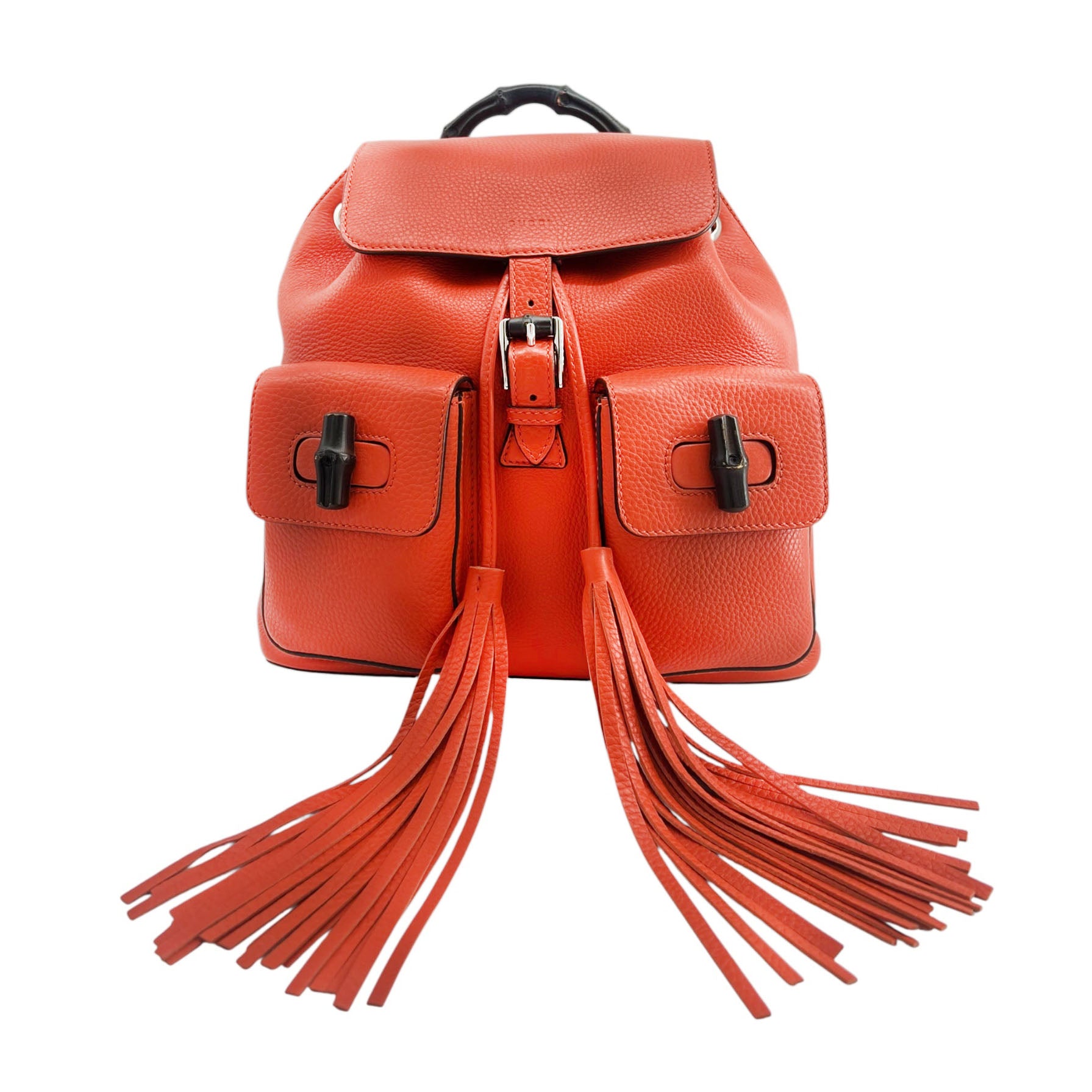 bamboo leather backpack Gucci Bamboo Leather Backpack