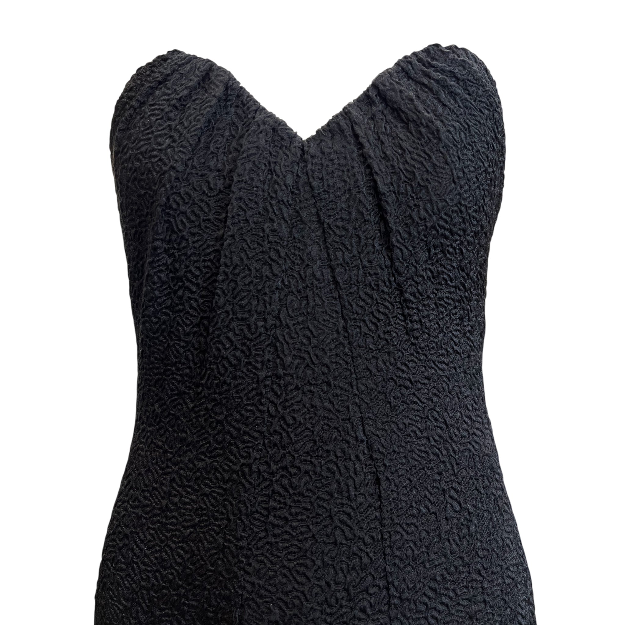 Yves Saint Laurent Haute Couture 1986/1987 Black Strapless Mini Dress, top