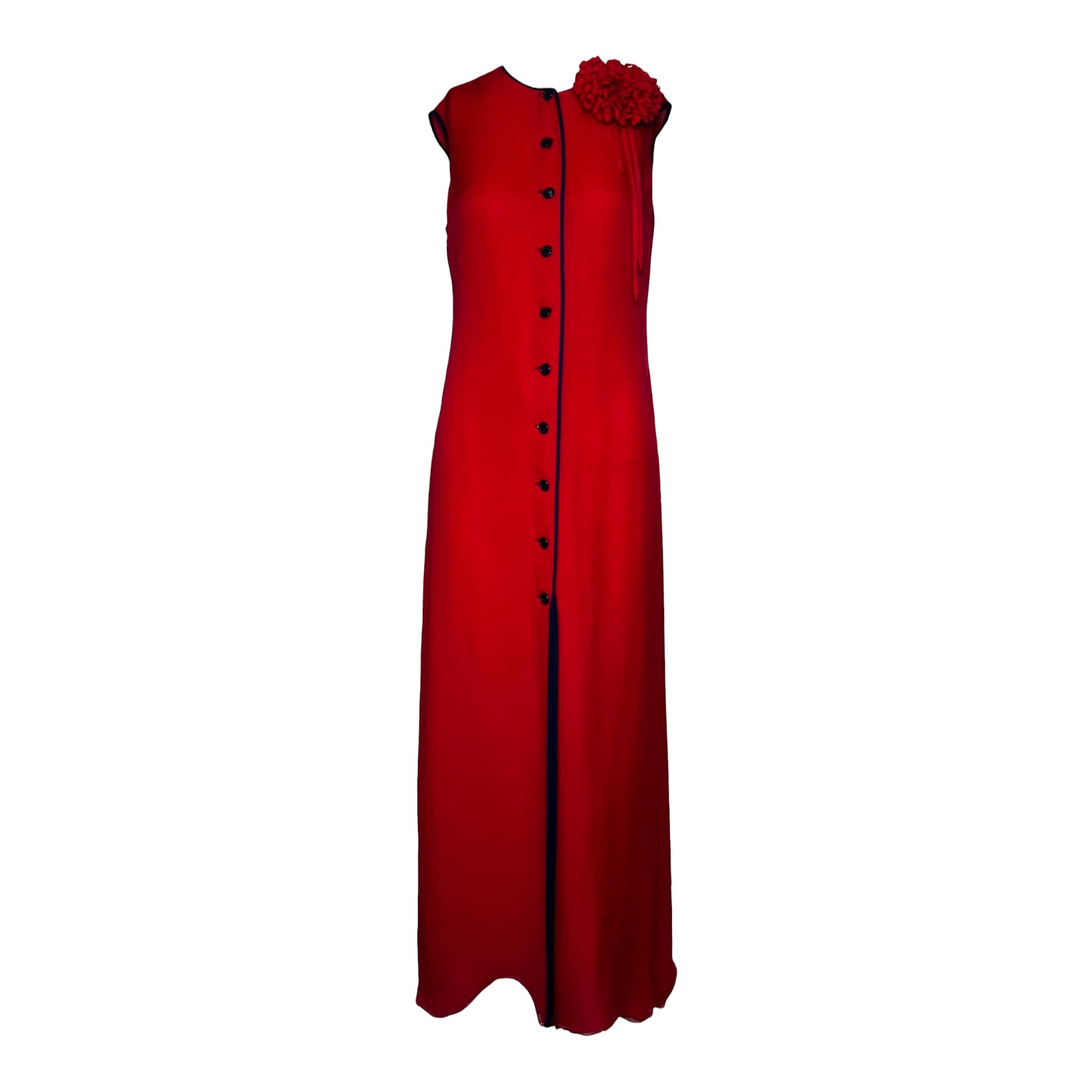 layered georgette dress Annelli Flowy Georgette Maxi Dress with Asymmetric Layers and Embroidery
