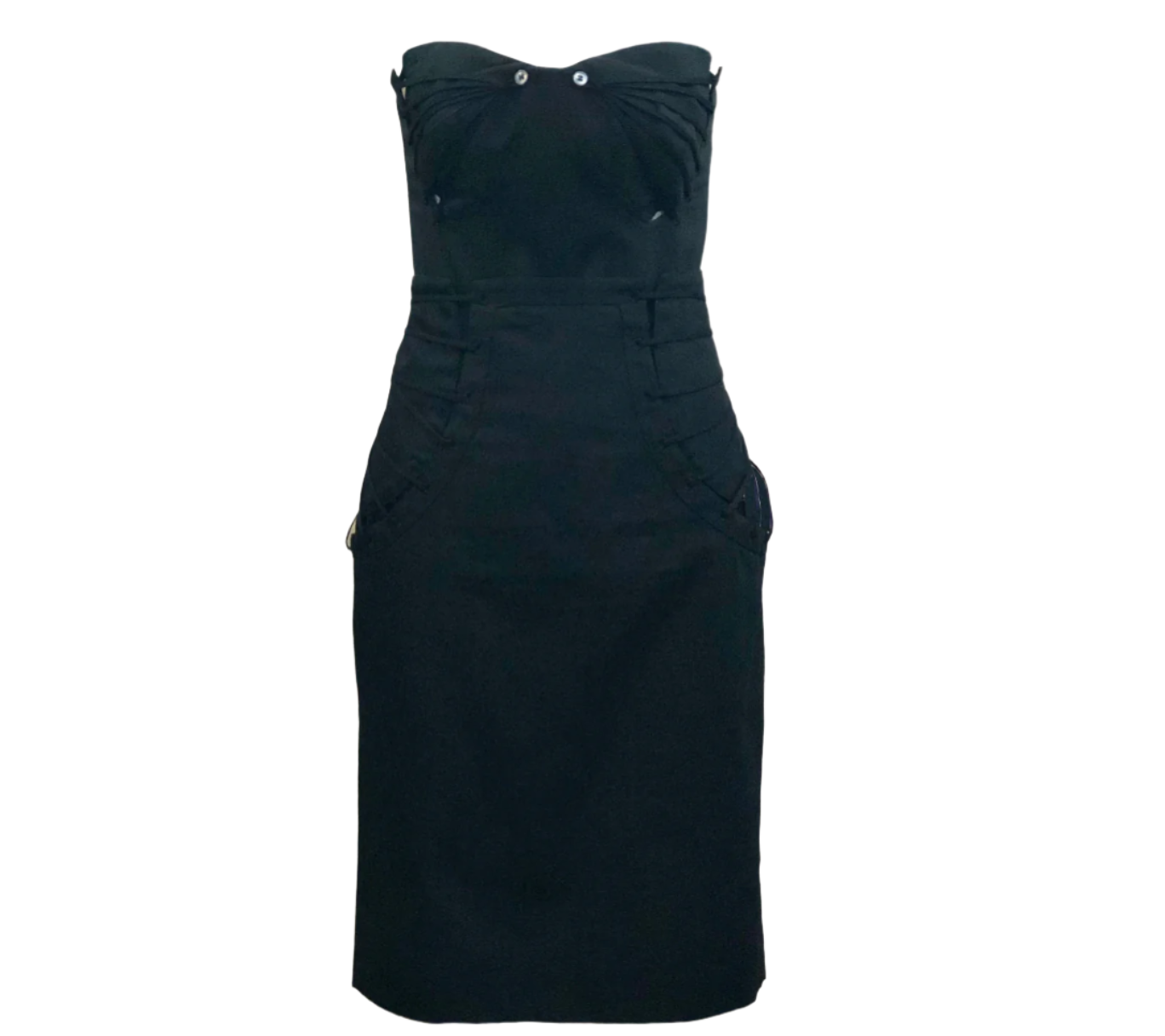 Alexander McQueen 2002 Black Cotton Corseted Ensemble THE WAY WE WORE Alexander McQueen 2002 Black Cotton Corseted Ensemble THE WAY WE WORE