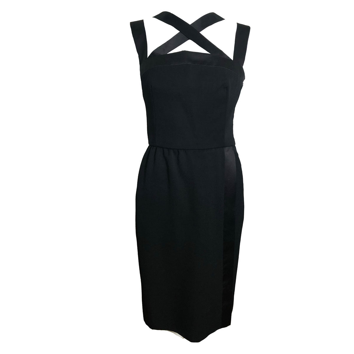 Givenchy Black 1980's Criss Cross Strapped Cocktail Dress THE WAY WE WORE Givenchy Black 1980's Criss Cross Strapped Cocktail Dress THE WAY WE WORE