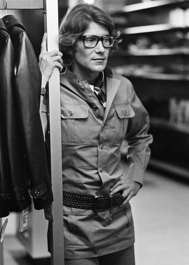 Yves Saint Laurent Rive Gauche Brown Woven Raffia Square Buckle Safari Belt YSL