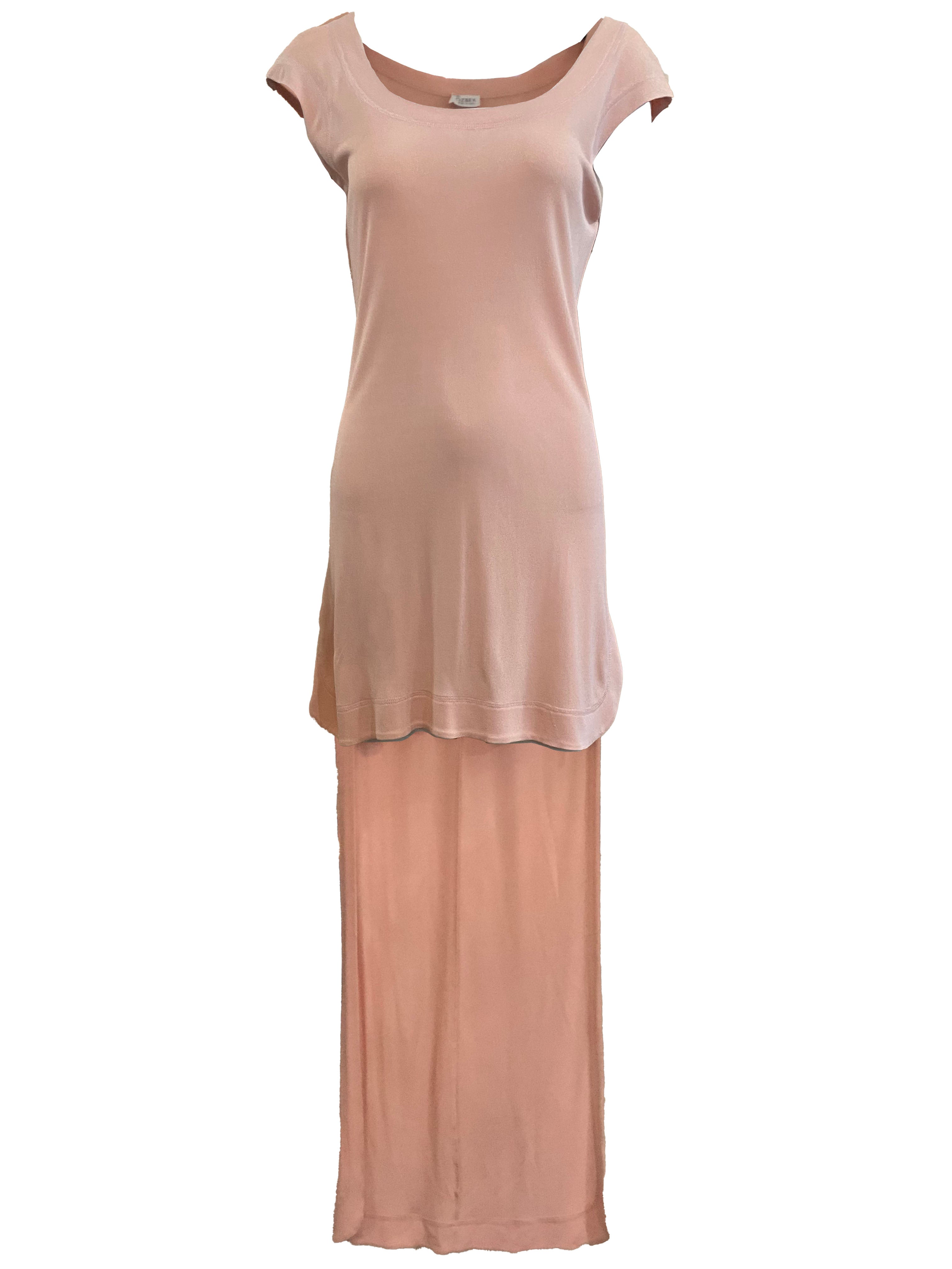 Rifat Ozbek 1990's Pink High-Low Hem Jersey Sheath Dress – THE WAY WE WORE