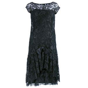 Vintage SIMPSON 60s Black Lace Cocktail Dress