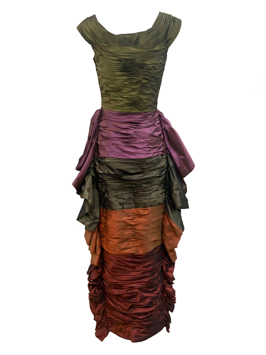 Louis Feraud 80s Ruched Taffeta Gown with Wings – THE WAY WE WORE