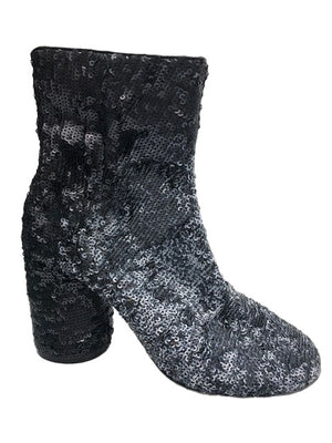 Margiela Contemporary Black and Silver sequin Ankle Boot Side 2 of 5