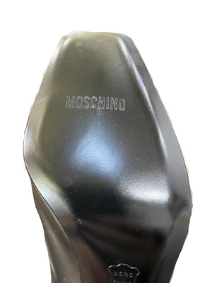 Moschino 90s Grey Pilgrim Pumps With Chrome Heart SOLE 4 of 4
