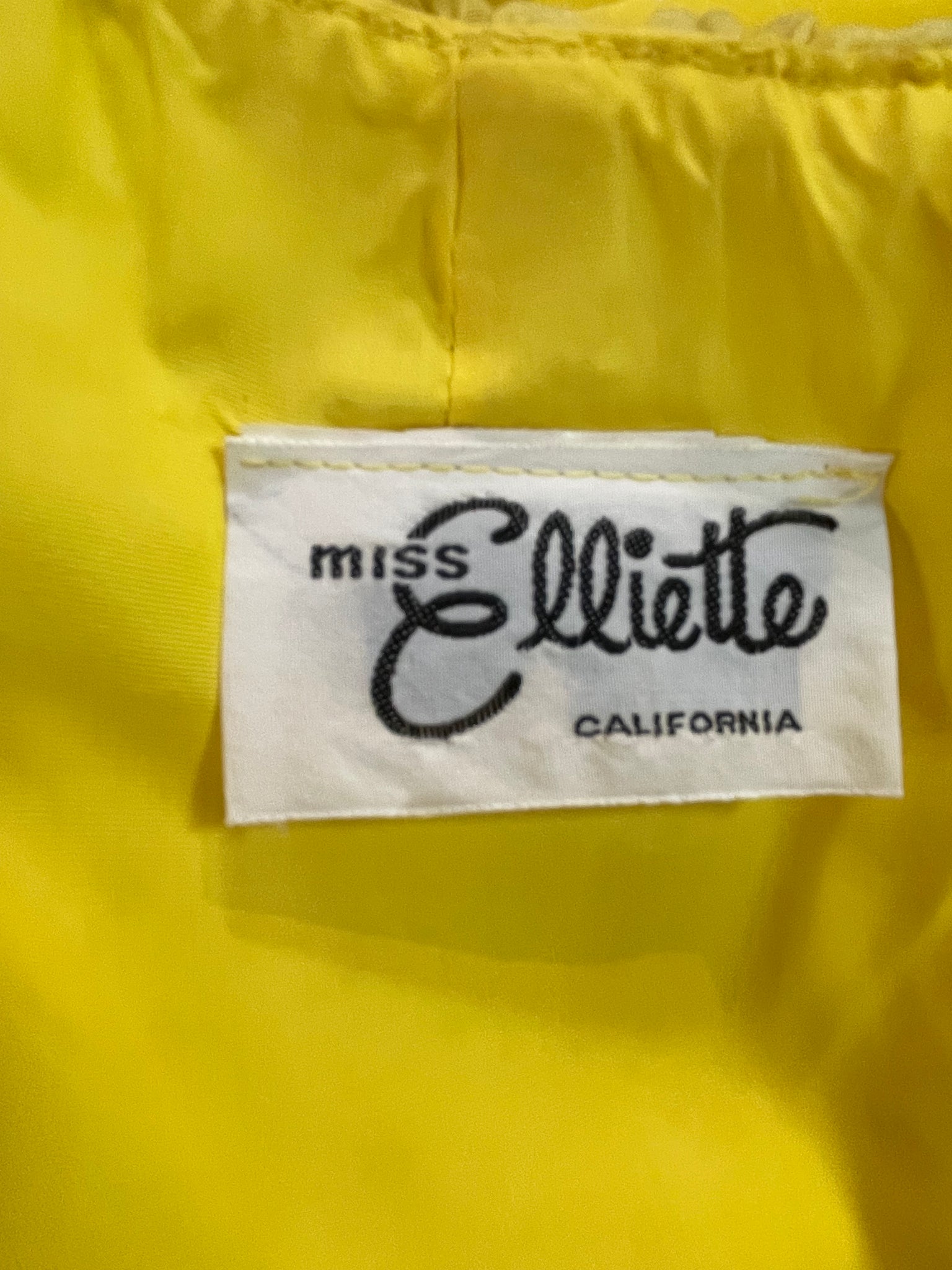 Miss Elliete 70s Lemon Yellow Maxi Dress with Swiss Dots LABEL 7 of 7