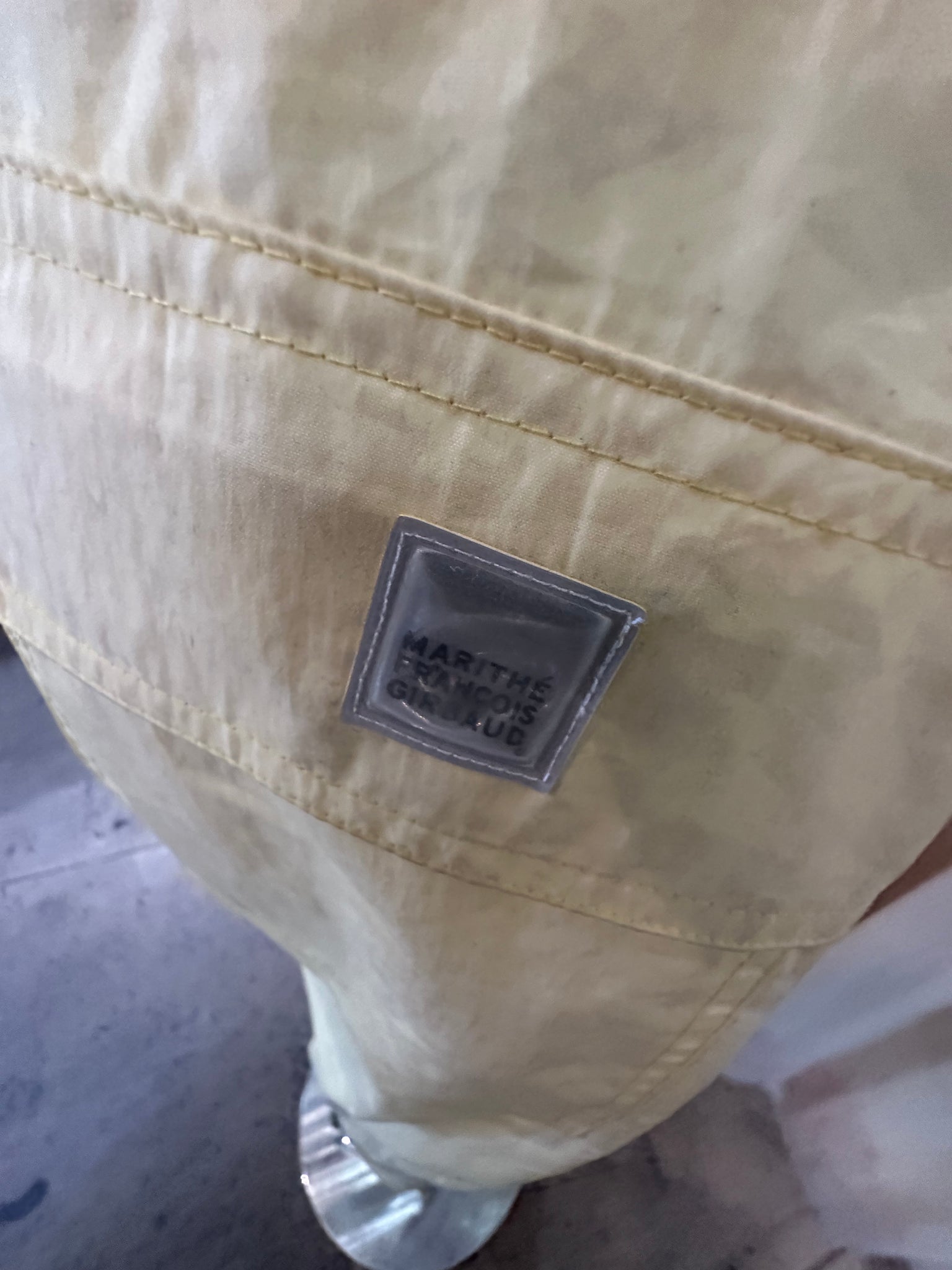Marithe and Francois Y2K Pale Yellow Nylon Cropped Cargo Pants LABEL 5 of 5